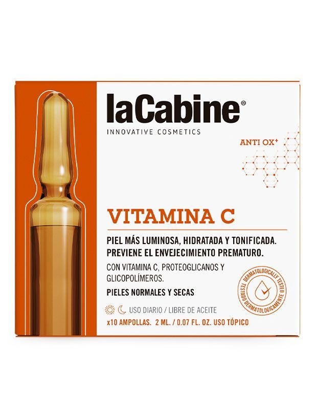 LaCabine Vitamin C - Siero Tonificante Viso 10 Fiale da 2 ml con Proteoglicani e Glicopolimeri