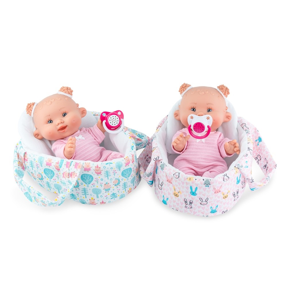 Marina & Pau Bambola Neonato con Culla Morbida - 26 cm in Plastica Vinilica Morbida per Bambini 3 Anni