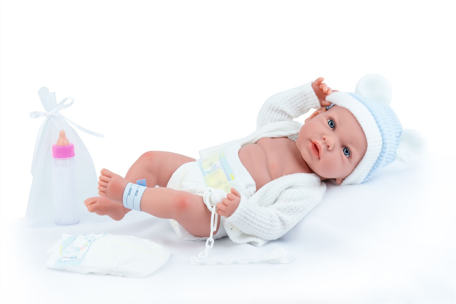 MARINA & PAU Bambola Luka Baby Nursery 1637 - Reborn con Maglioncino e Cappellino