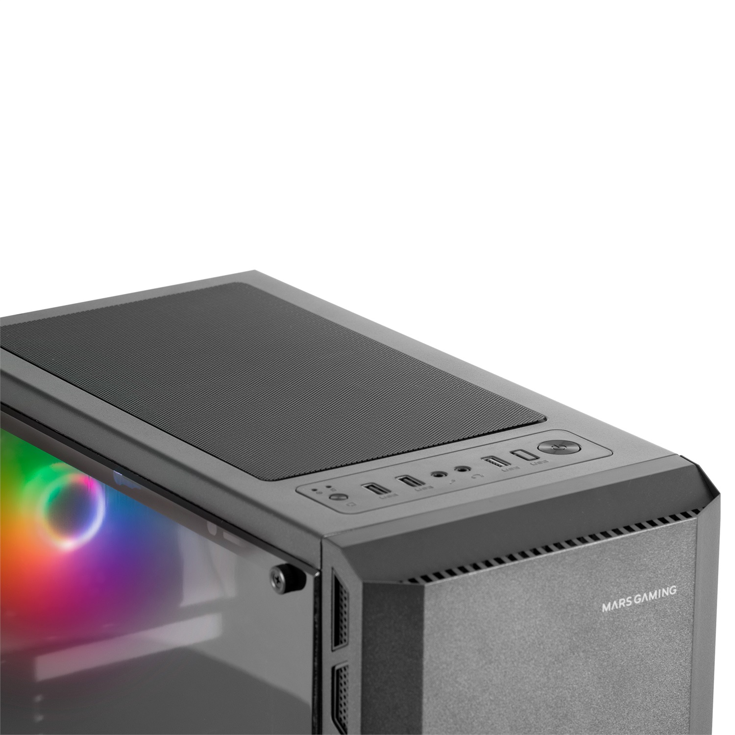 Mars Gaming MC-X2 Case PC Gaming ATX, Nero, Frontale in Acciaio con 2 Ventole FRGB e Finestra Laterale Completa