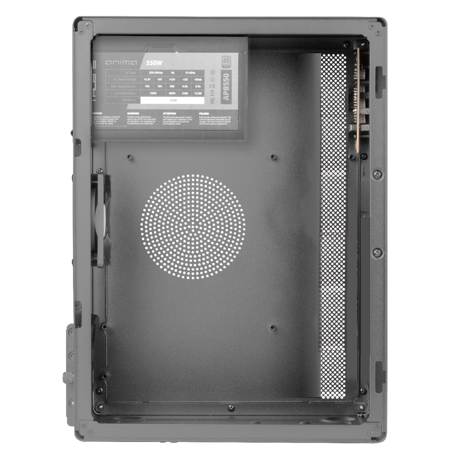 Tacens NOVAX550BR Case PC Micro-ATX con Alimentatore 550W 80Plus Bronze, Design Full Metal, 1x Ventola Posteriore 80mm, Mini Tower con Grande Capacità Interna, Nero
