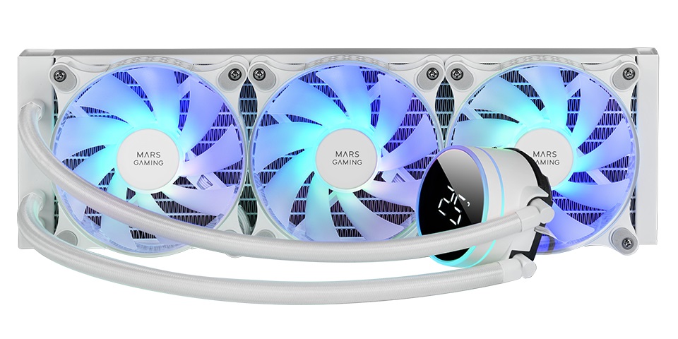Mars Gaming ML-LCD360 Raffreddamento Liquido AIO 600W con 3 Ventole FDB ARGB 120mm e Display LCD Bianco