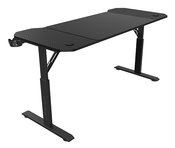 Mars Gaming MGD-ERGO140 - Tavolo Gaming RGB Regolabile in Altezza con Mousepad XXL e Supporto Cuffie, Nero