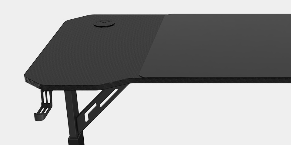 Mars Gaming MGD-ERGO140 - Tavolo Gaming RGB Regolabile in Altezza con Mousepad XXL e Supporto Cuffie, Nero