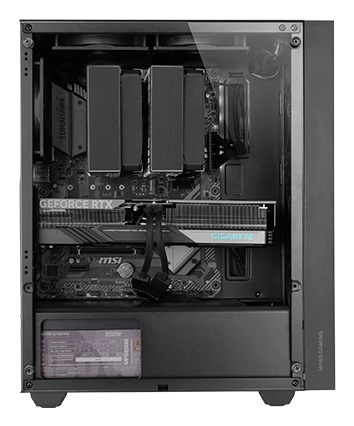 Mars Gaming MC-PMAX Case Professionale ATX con 4 Ventole FDB 120mm, Pannello Frontale Mesh, Finestra Laterale in Vetro Temperato, Design Semitorre Doppia Camera e Supporto per Raffreddamento Liquido - Nero