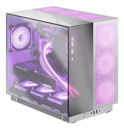 Mars Gaming MC-NOVA3 Case Gaming Custom XXL E-ATX con Triplo Vetro Cromato, Supporto Raffreddamento a Liquido, Alluminio Aerospaziale 2mm, Tower PC Doppia Camera, USB-C, Bianco
