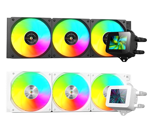 Mars Gaming ML-VISION360 Raffreddamento a Liquido AIO 600W con 3 Ventole ARGB, Nucleo in Rame e Alluminio, Schermo LCD IPS 4:3 Rotazione a 360°, Multisocket Universale, Nero