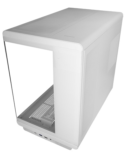 Mars Gaming MC-REV Case Gaming ATX Bianco con Doppio Vetro Temperato, 3 Ventole ARGB, Montaggio Verticale GPU e Supporto Raffreddamento a Liquido fino a 360mm