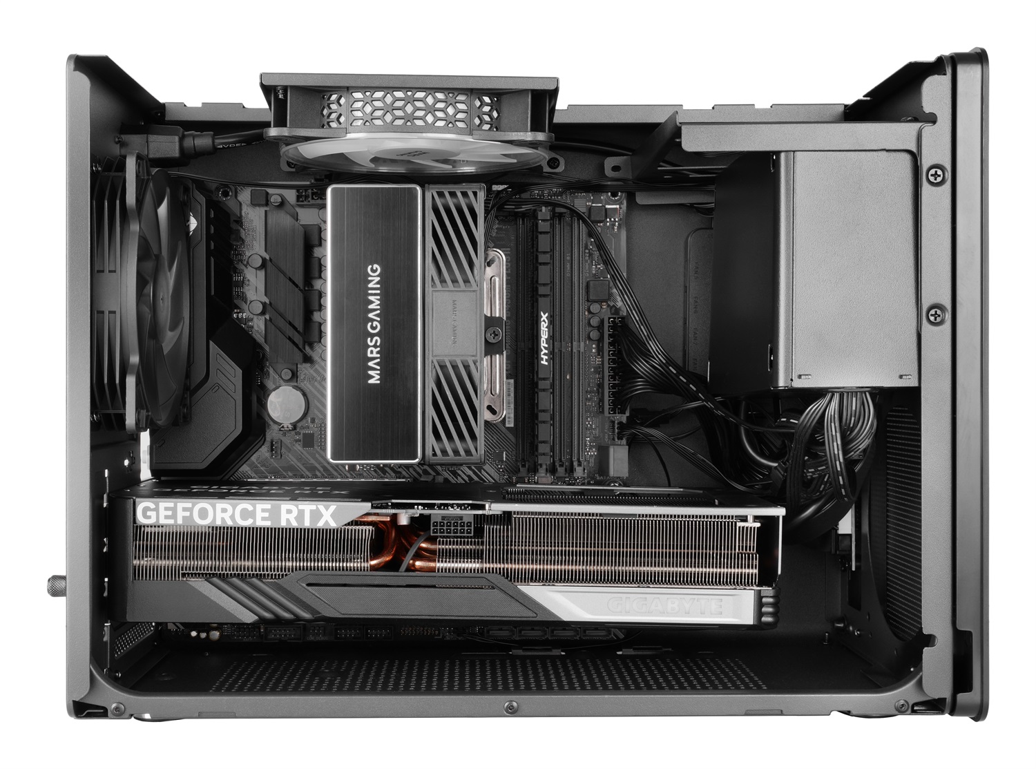 Mars Gaming MC-XPRO - Case MicroATX Ultrapcompatta con Pannelli Mesh, Ventola Posteriore 12cm, Raffreddamento Mesh 360°, Compatibile con PSU ATX e SFX, Mini-Tower PC USB-C, Nero