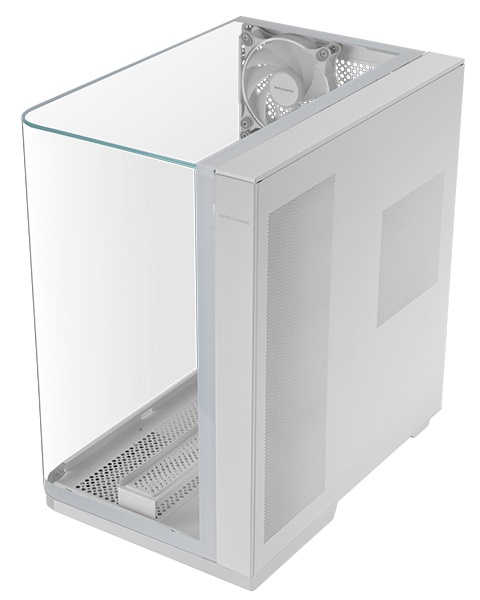 Mars Gaming MC-INFINIO Case Gaming ATX Bianco con Vetro Temperato Curvato, 2 Ventole ARGB 120mm, Montaggio Verticale GPU e Supporto Raffreddamento a Liquido fino a 360mm