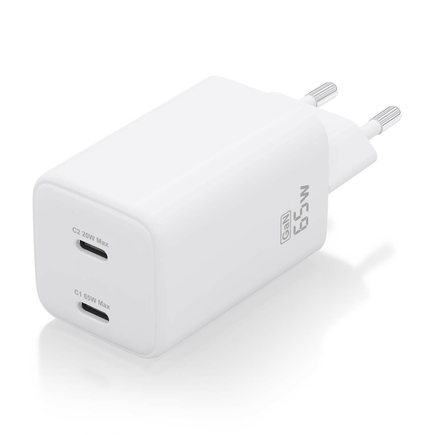 Aisens Caricatore da Parete USB-C 65W Bianco con Tecnologia AI e Protezioni Multiple