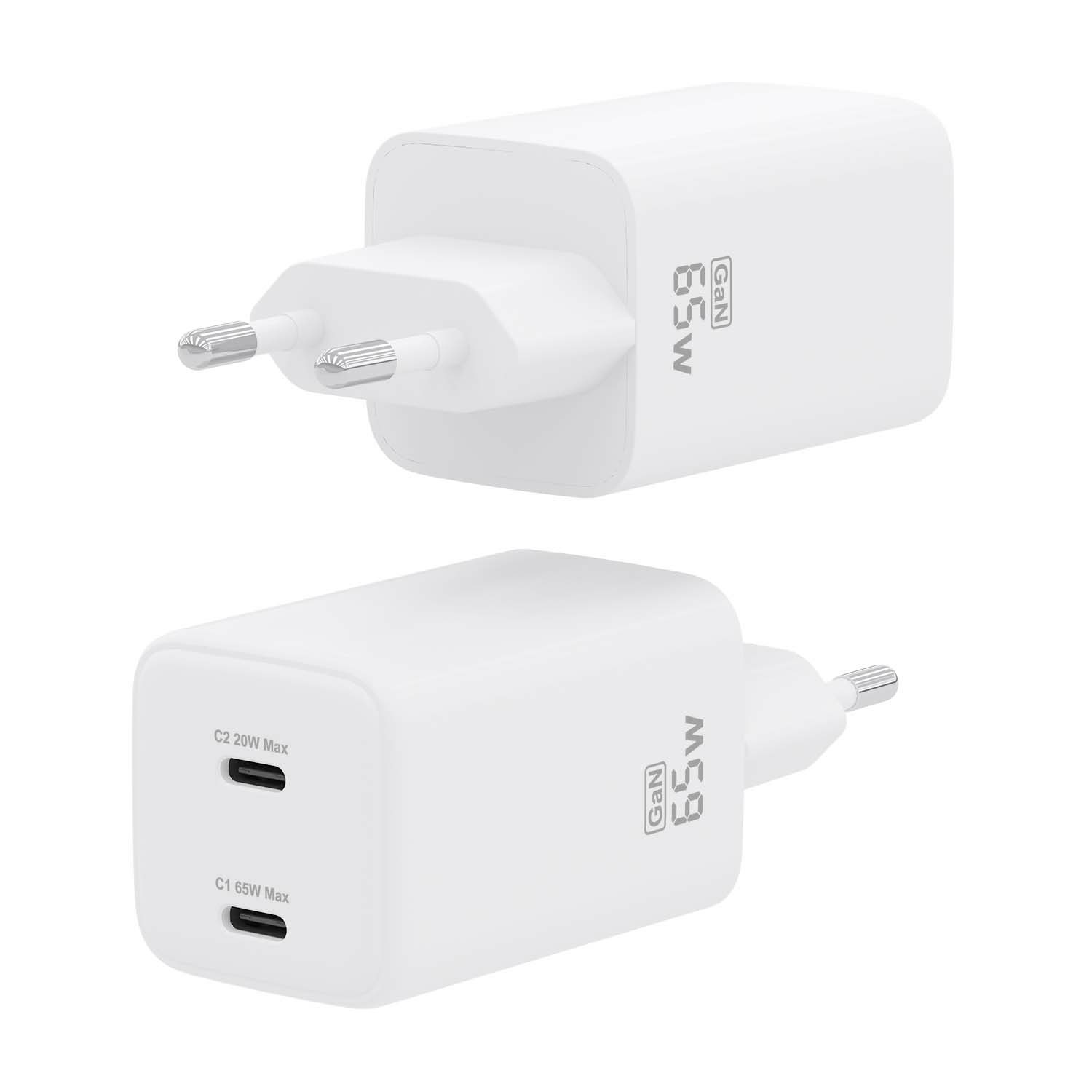 Aisens Caricatore da Parete USB-C 65W Bianco con Tecnologia AI e Protezioni Multiple