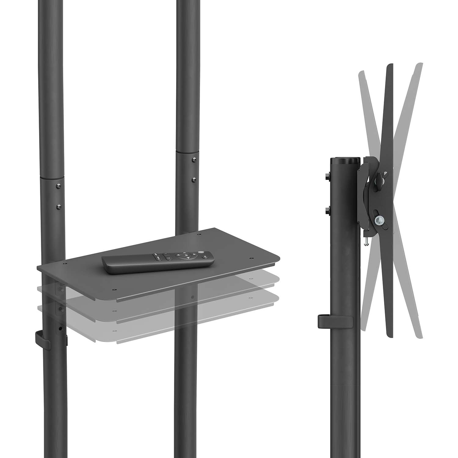 AISENS Supporto TV FT70TE-333 con Ruote Inclinabili per TV da 37