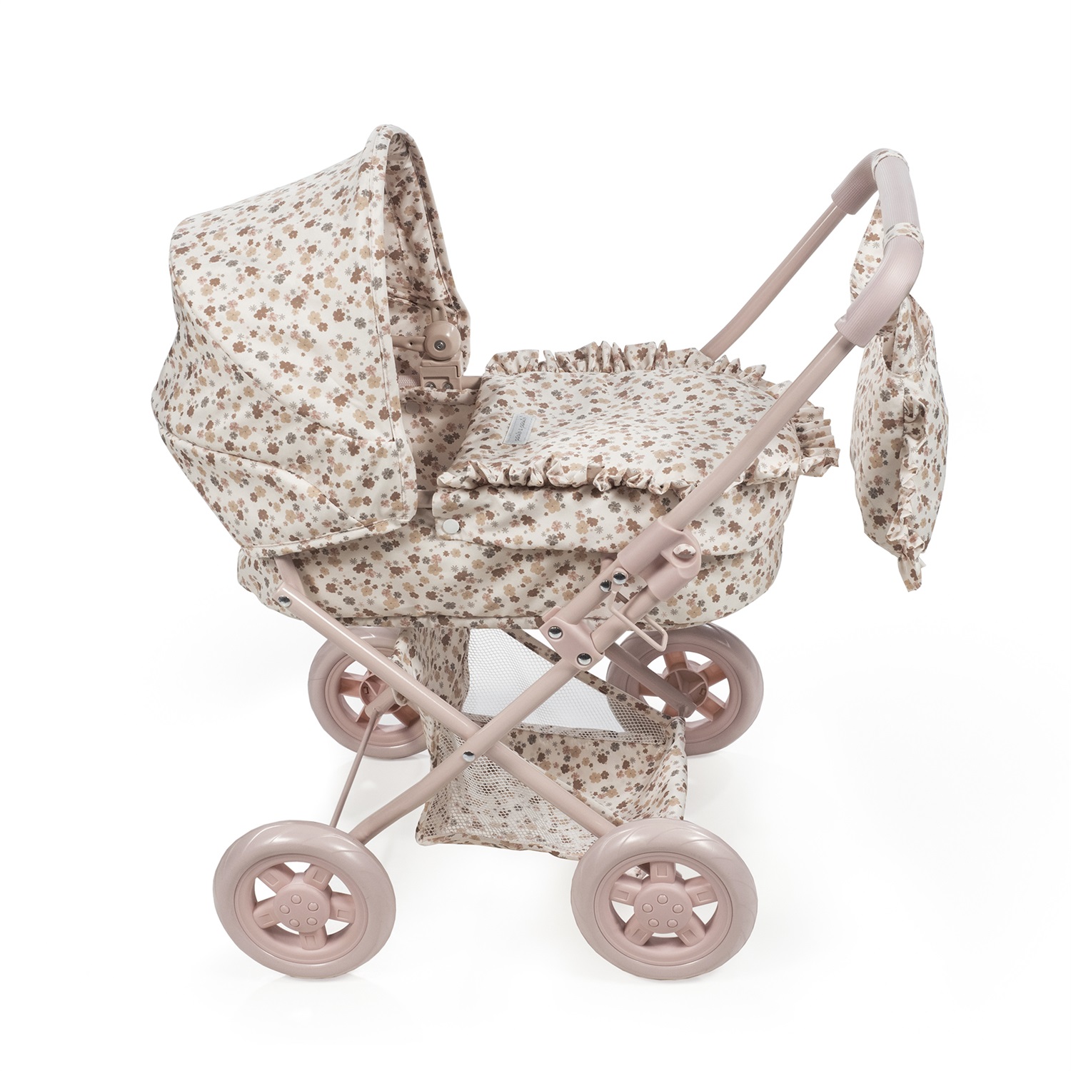 Pasito a Pasito Carrozzina per Bambole Somerset - Stampa Floreale Multicolore, Pieghevole, con Borsa Porta Accessori e Cestino Spesa, per Bambole 30-42 cm, Età 3-4 Anni