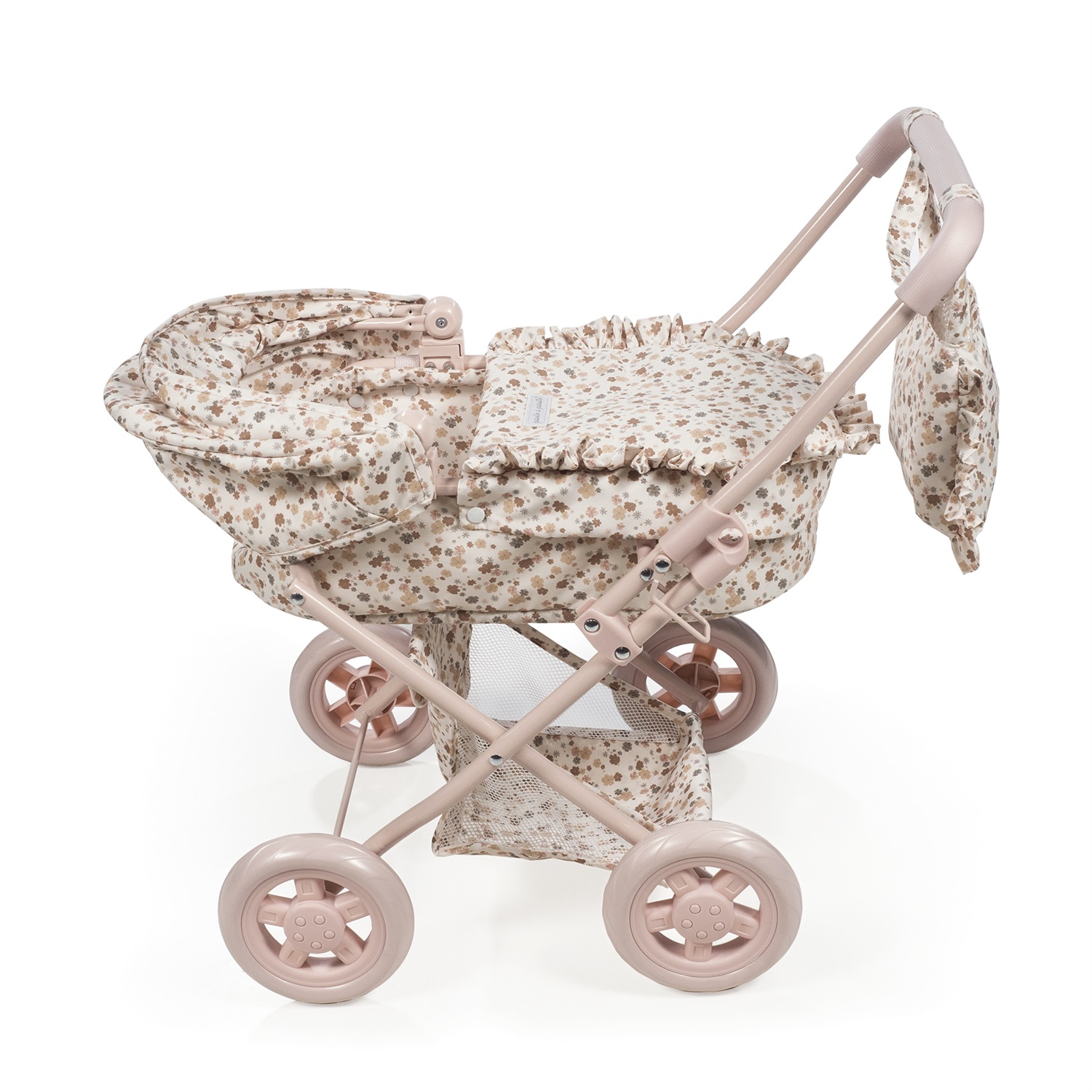 Pasito a Pasito Carrozzina per Bambole Somerset - Stampa Floreale Multicolore, Pieghevole, con Borsa Porta Accessori e Cestino Spesa, per Bambole 30-42 cm, Età 3-4 Anni