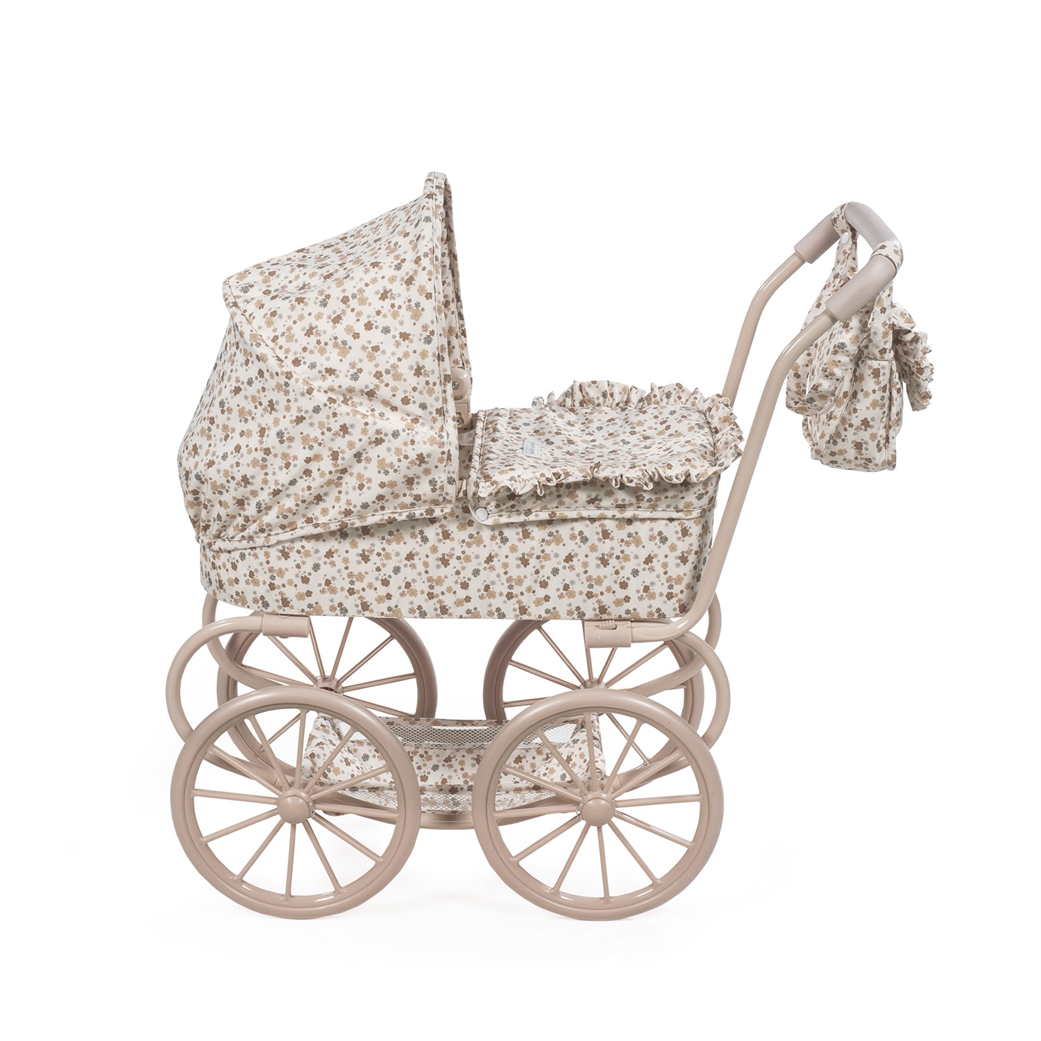 Pasito a Pasito Carrozzina per Bambole Somerset con Ruote Grandi e Motivo Floreale - Include Borsa e Cestino