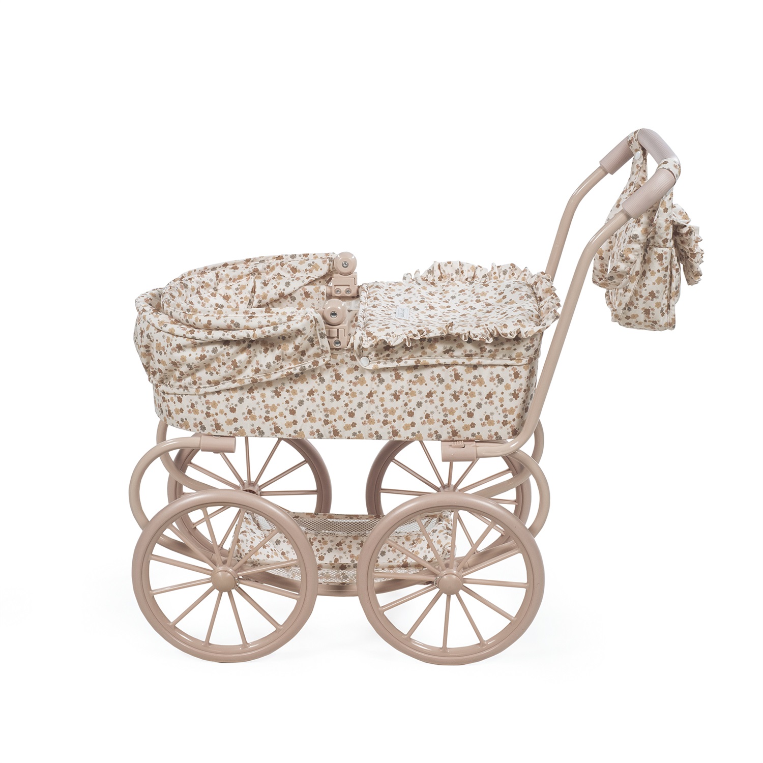 Pasito a Pasito Carrozzina per Bambole Somerset con Ruote Grandi e Motivo Floreale - Include Borsa e Cestino