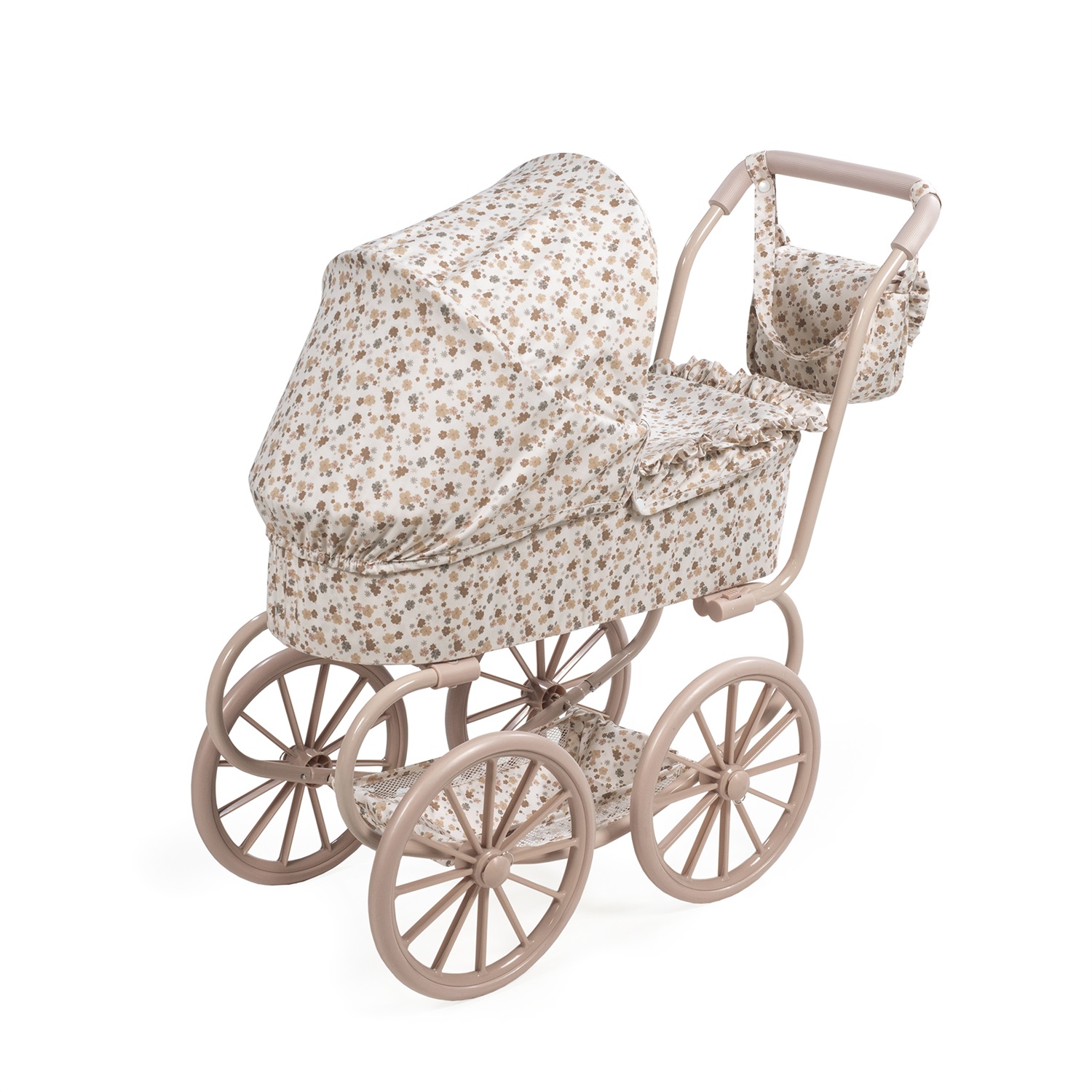 Pasito a Pasito Carrozzina per Bambole Somerset con Ruote Grandi e Motivo Floreale - Include Borsa e Cestino