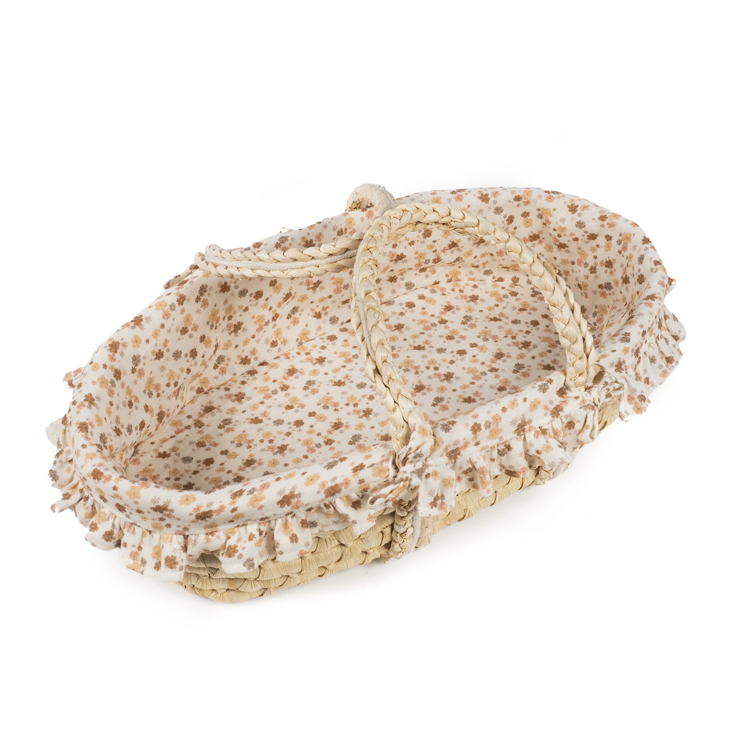 Pasito a Pasito Cesta per Bambole Somerset - Cesto in Vimini con Stampa Floreale, Manici e Adatto per Bambole di 30-42 cm