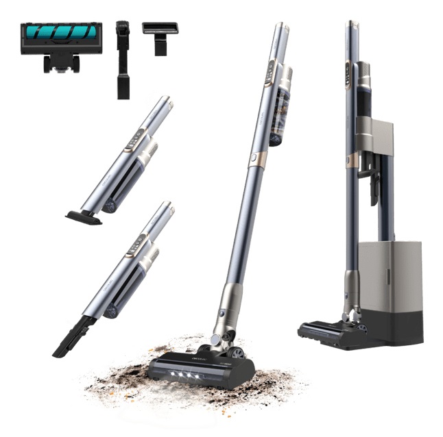 Cecotec Scopa Elettrica Scoba 2100 Station - Aspirapolvere Senza Fili 2 in 1, Motore Digitale Brushless 210W, Aspirazione 20kPa, Autonomia 40min, Spazzola Jalisco, Base Autosvuotante