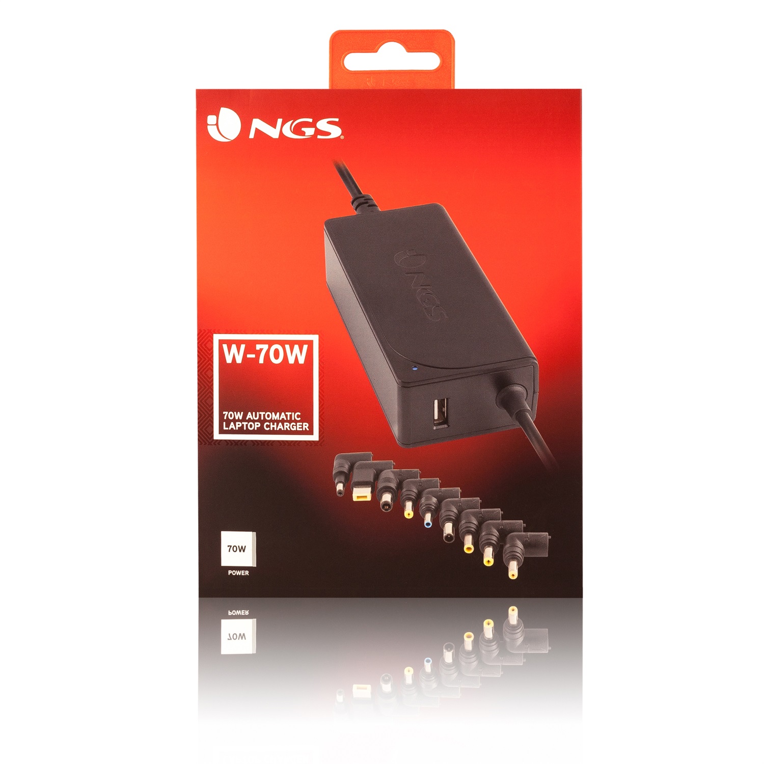 NGS W-70W Alimentatore Universale per Computer Portatile 70W Interno Nero - AC-DC, 230V