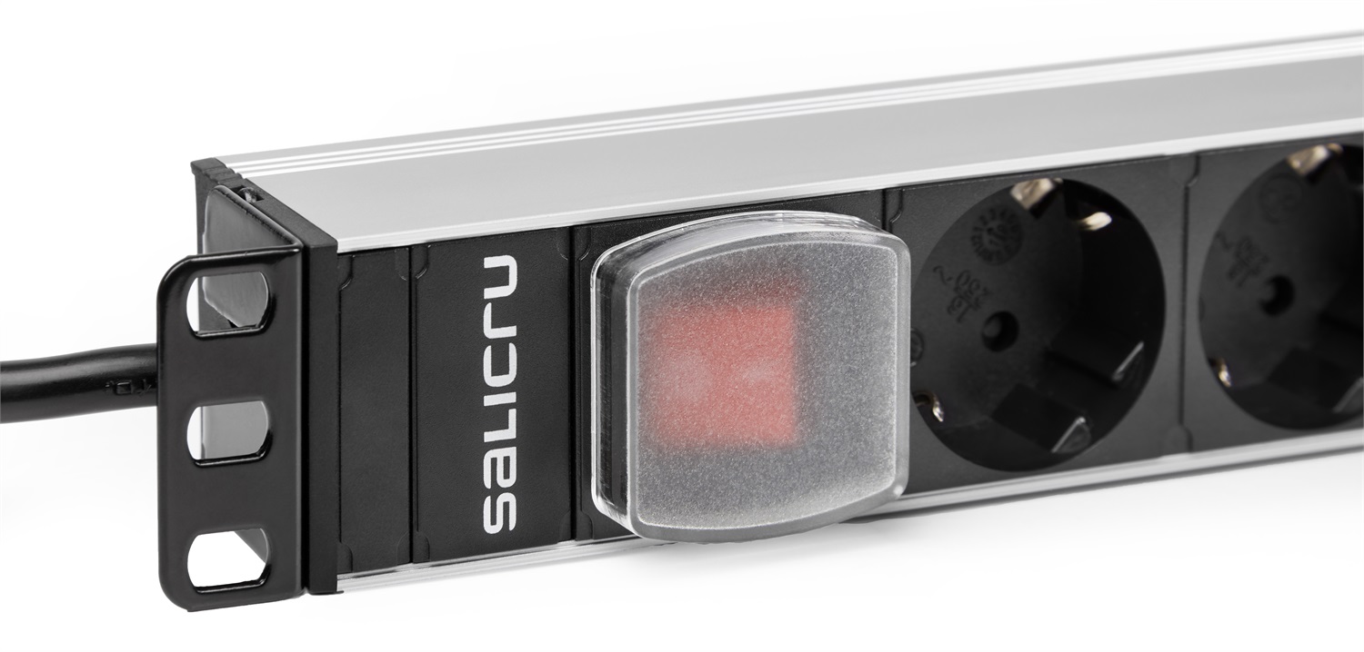 Salicru SPS PDU - Unità di distribuzione dell'energia con 4 prese Schuko e 6 prese IEC C13, colore nero