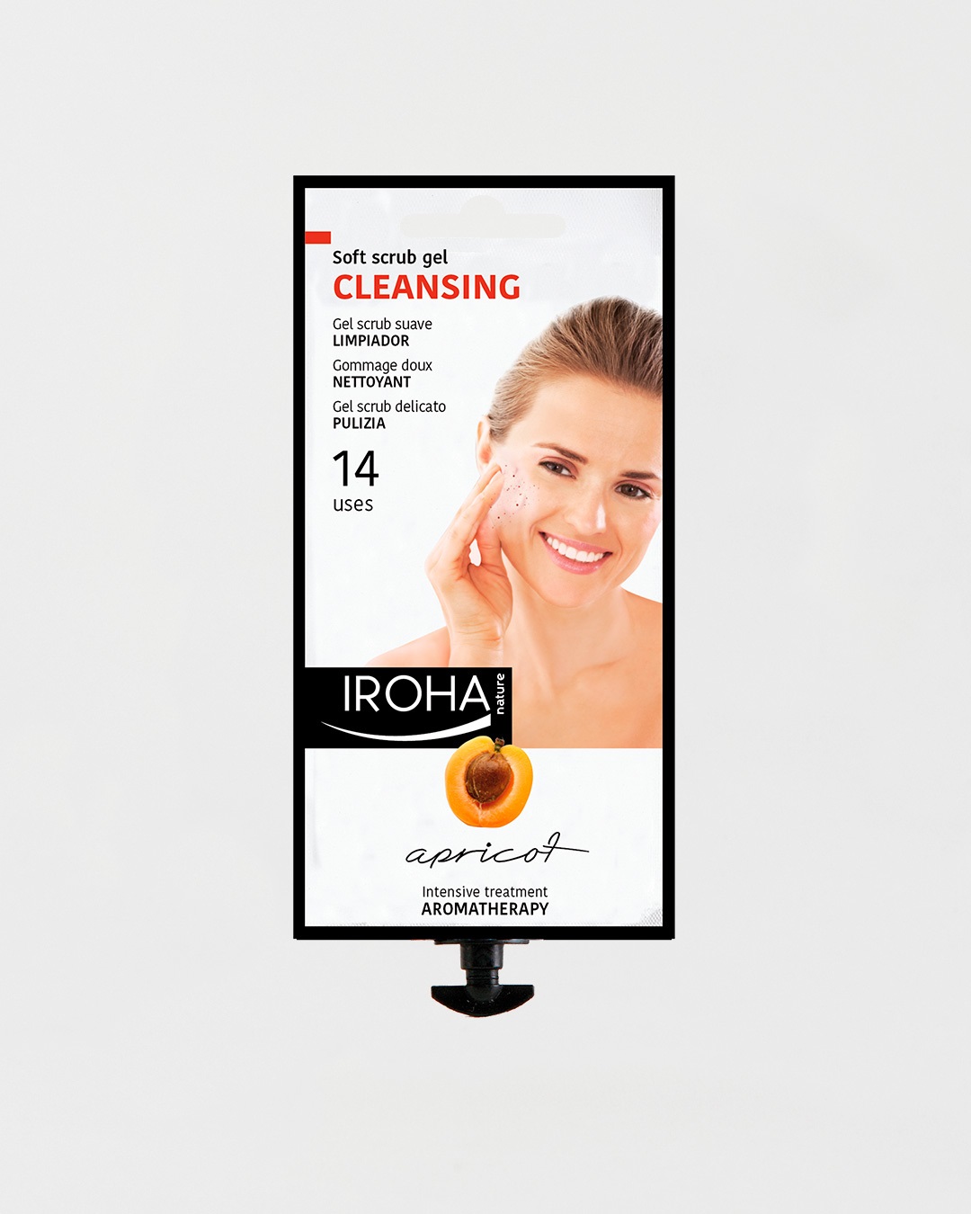 Iroha Nature Gel Detergente Esfoliante all'Albicocca 25 g - Unisex, Pulisce e Migliora la Texture della Pelle