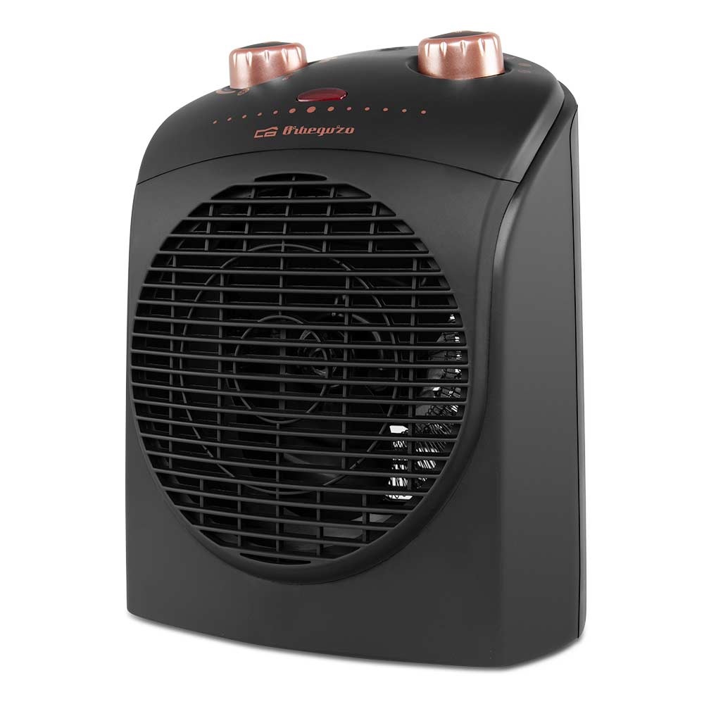 Orbegozo FH 5036 Riscaldatore Elettrico 2200W con Termostato Dimmerabile e Funzione Ventilatore, Colore Nero