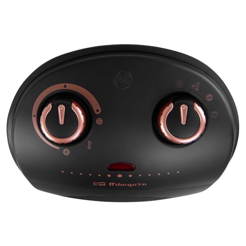 Orbegozo FH 5036 Riscaldatore Elettrico 2200W con Termostato Dimmerabile e Funzione Ventilatore, Colore Nero