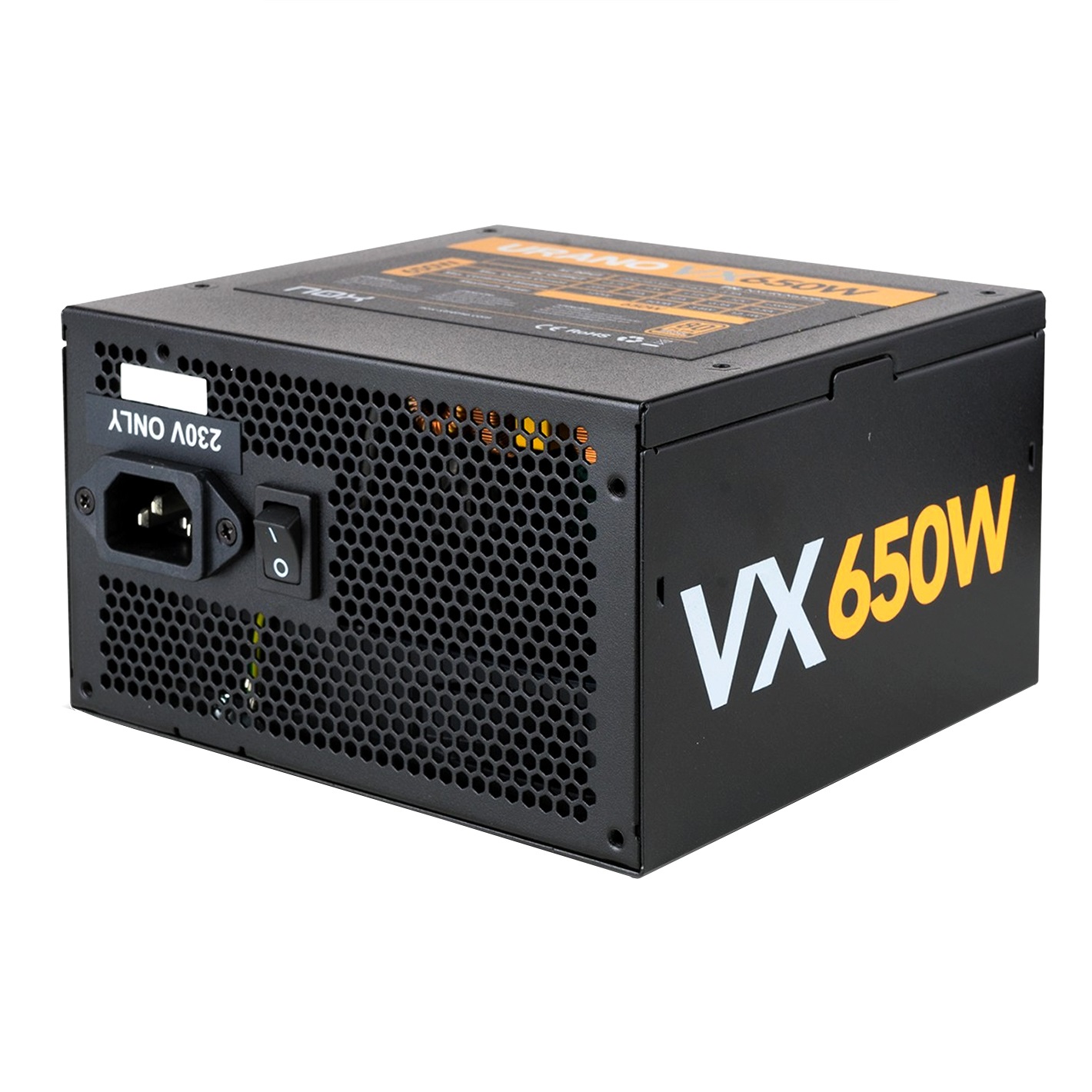 NOX Urano VX Alimentatore PC 650W 80 PLUS Bronze ATX con Ventola 140mm e Cavi Piatto Extra Lunghi