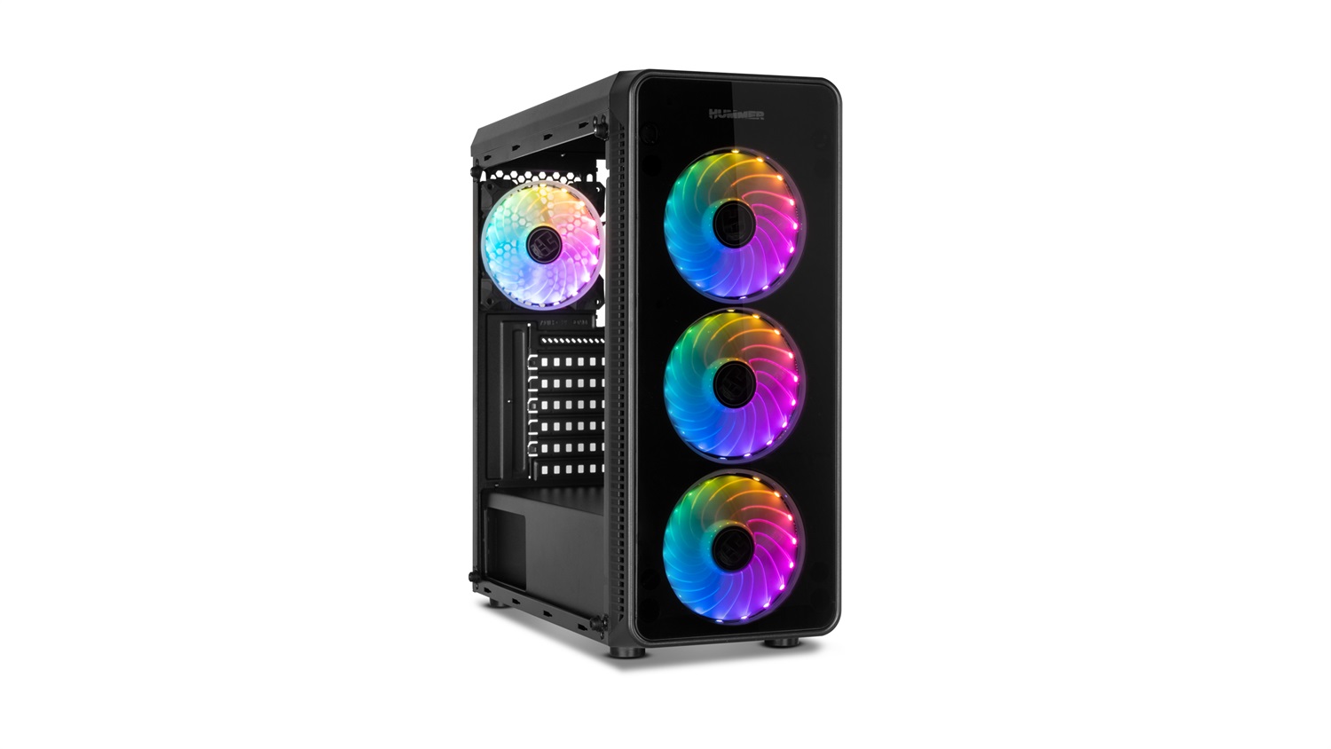 NOX Hummer TGM Midi Tower Nero - Caja ARGB ATX con 4 Ventole ARGB 120mm, Vetro Temperato e USB 3.0