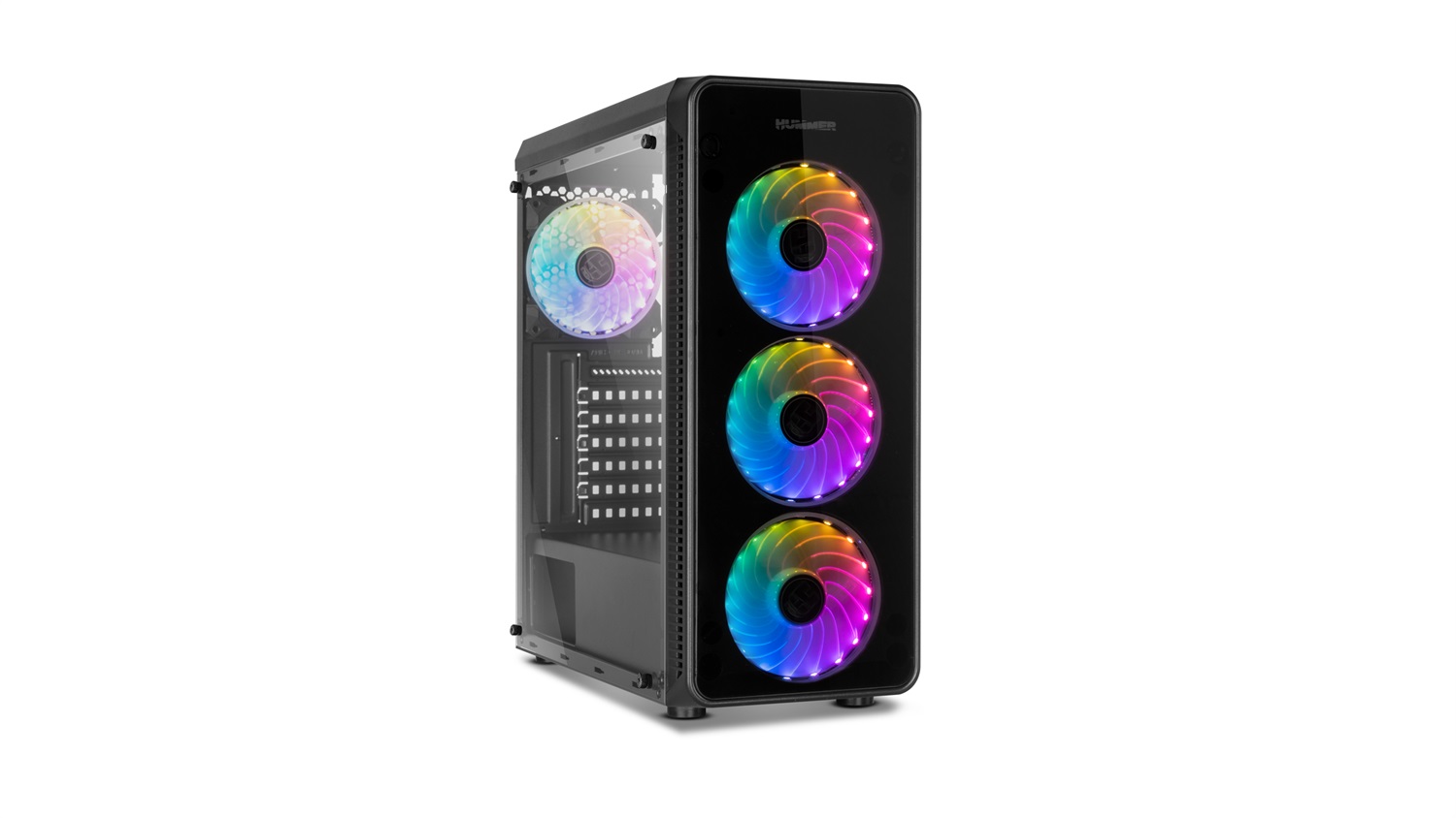 NOX Hummer TGM Midi Tower Nero - Caja ARGB ATX con 4 Ventole ARGB 120mm, Vetro Temperato e USB 3.0
