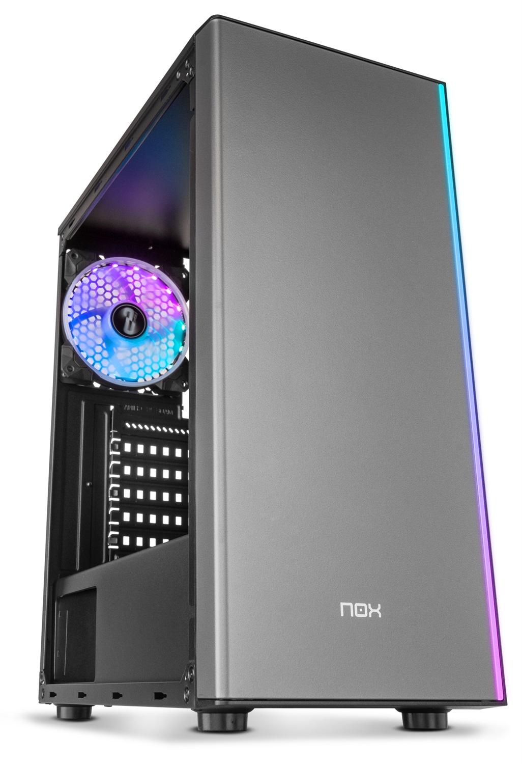 NOX Infinity Omega - Midi Tower Nero ARGB con Pannello Laterale in Acrilico, Compatibile ATX/Micro ATX/Mini ITX, Ventola ARGB Inclusa