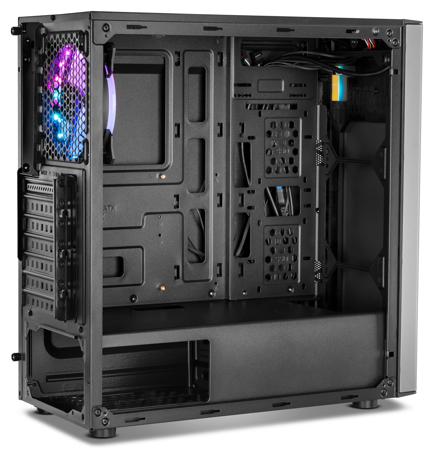 NOX Infinity Omega - Midi Tower Nero ARGB con Pannello Laterale in Acrilico, Compatibile ATX/Micro ATX/Mini ITX, Ventola ARGB Inclusa
