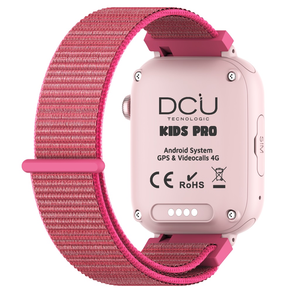 DCU TECNOLOGIC - Smartwatch per bambini Rosa con GPS, Videochiamate e Controllo Genitori