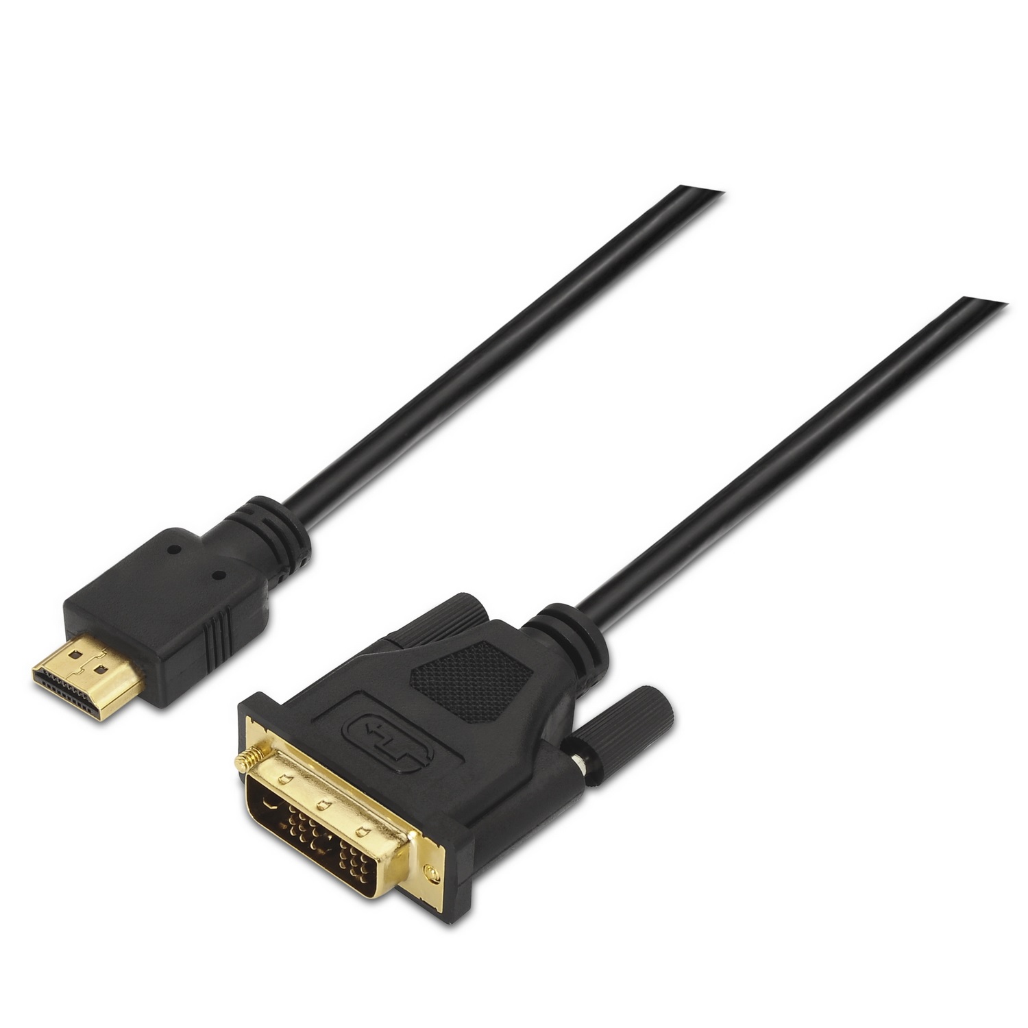 AISENS A117 - Cavo DVI a HDMI 1.8 m, Nero, con connettori maschio DVI 18 1 e HDMI Tipo A, Oro 24 K