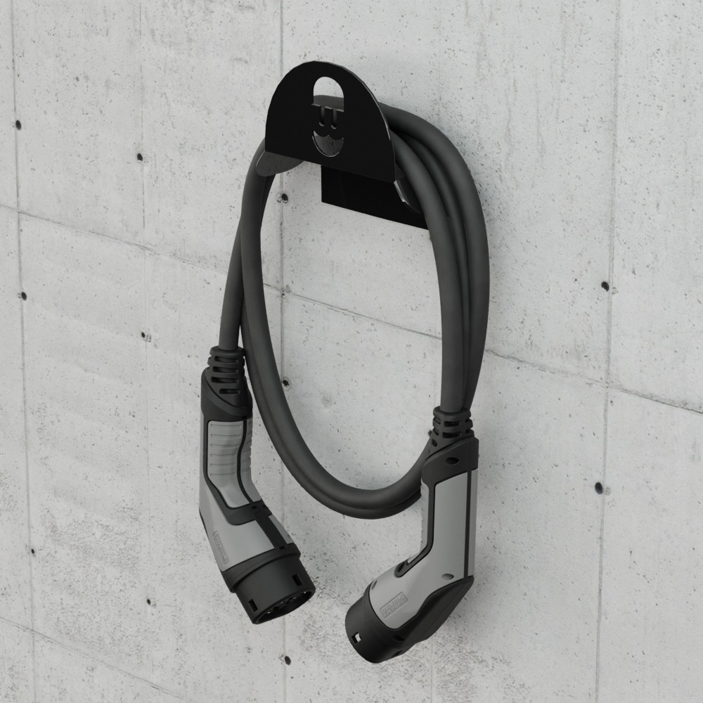 Wallbox Portacavi Nero in Alluminio per Cavi EV - Installazione Interna ed Esterna, Compatibile con Commander 2, Copper SB e Pulsar Plus