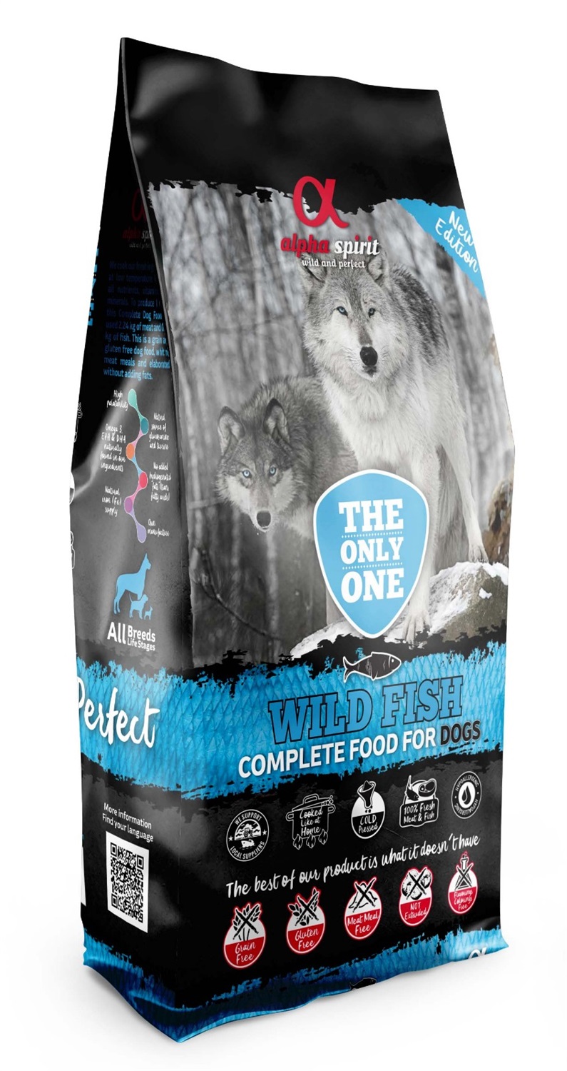 Alpha Spirit Cibo Secco Completo per Cani Adulti Wild Fish 12 kg - Monoproteico con Pesce Fresco