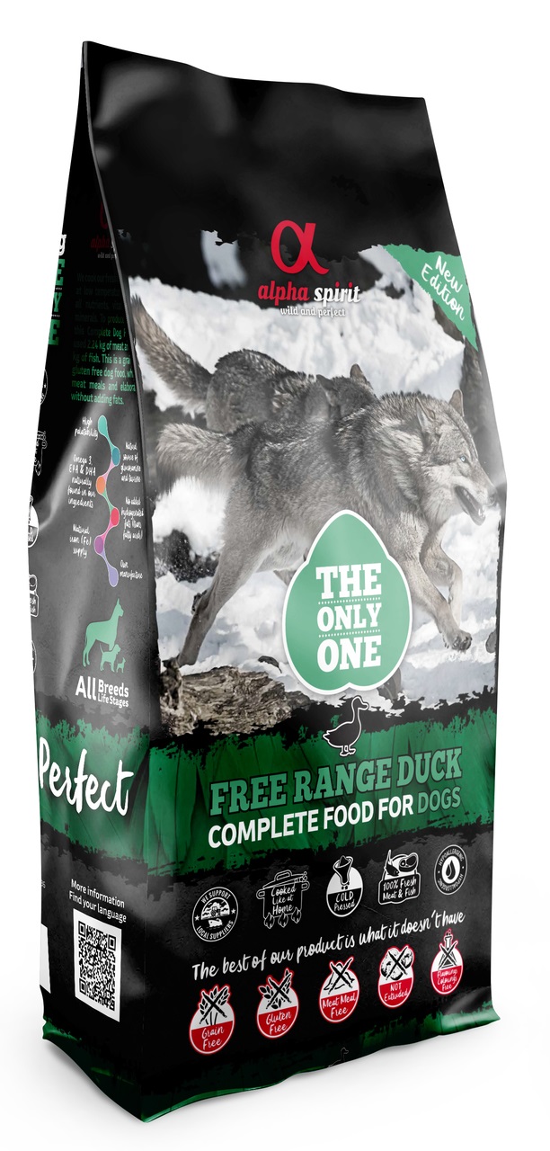 ALPHA SPIRIT Alimento Secco Completo per Cani con Anatra Free Range - 12 kg, Ricco di Proteine e Naturale