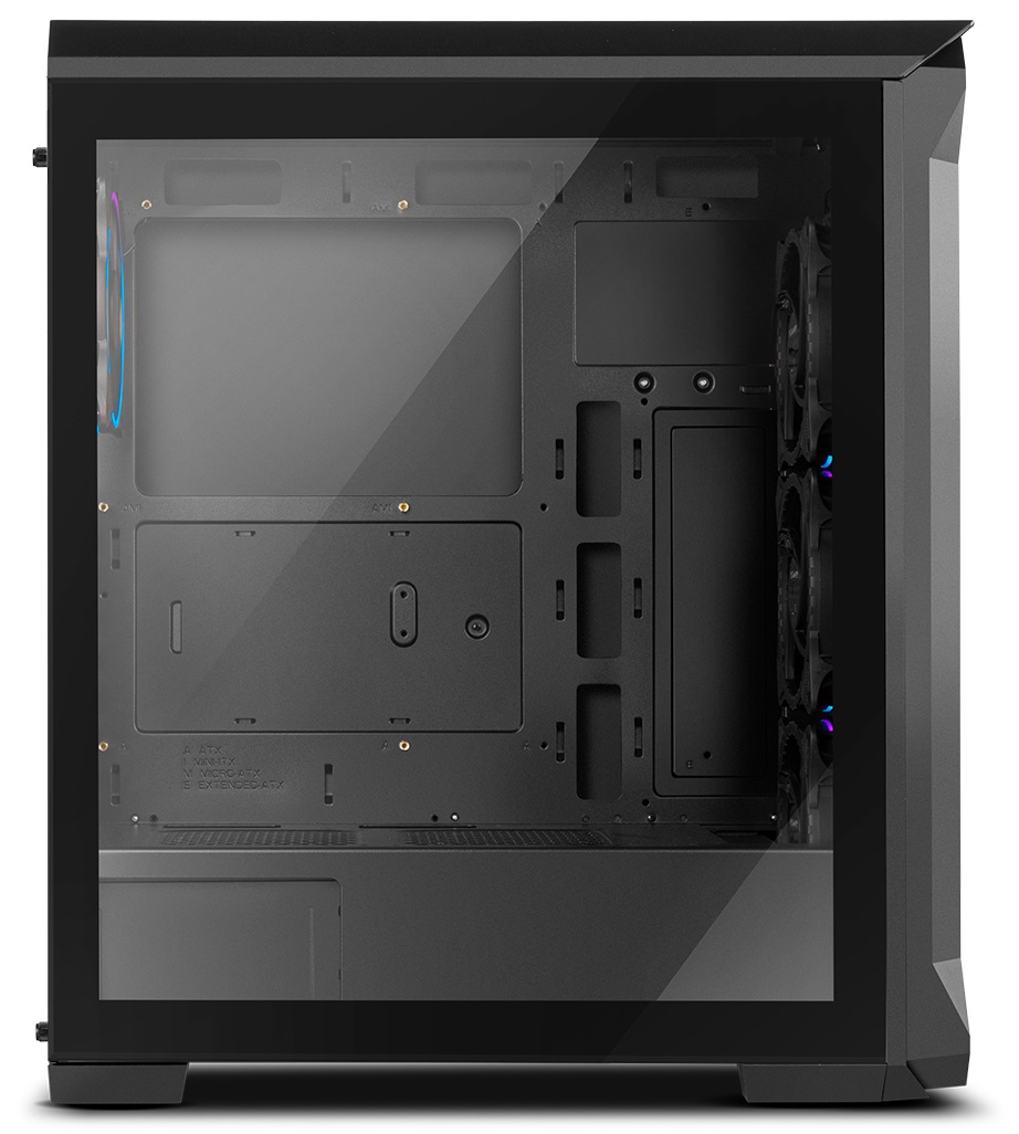 NOX XTREME PRODUCTS NX QUANTUM ARGB Mini Tower Nero - Micro ATX-ITX, 4 Ventole ARGB 120mm Preinstallate, Vetro Temperato, Spazio per 6 Ventole, USB 3.0