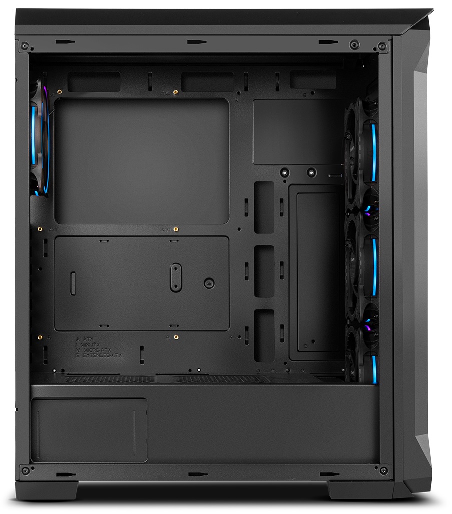 NOX XTREME PRODUCTS NX QUANTUM ARGB Mini Tower Nero - Micro ATX-ITX, 4 Ventole ARGB 120mm Preinstallate, Vetro Temperato, Spazio per 6 Ventole, USB 3.0