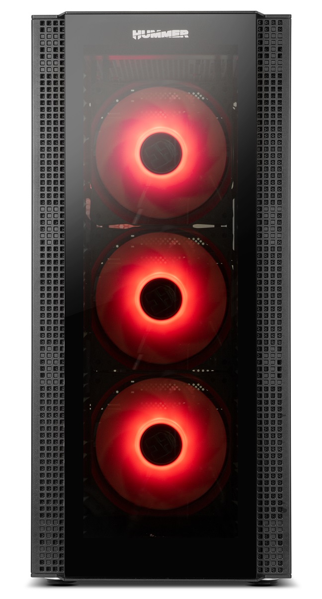 NOX Hummer Horus Semitower Nero con Vetro Temperato e 4 Ventole ARGB 120 mm