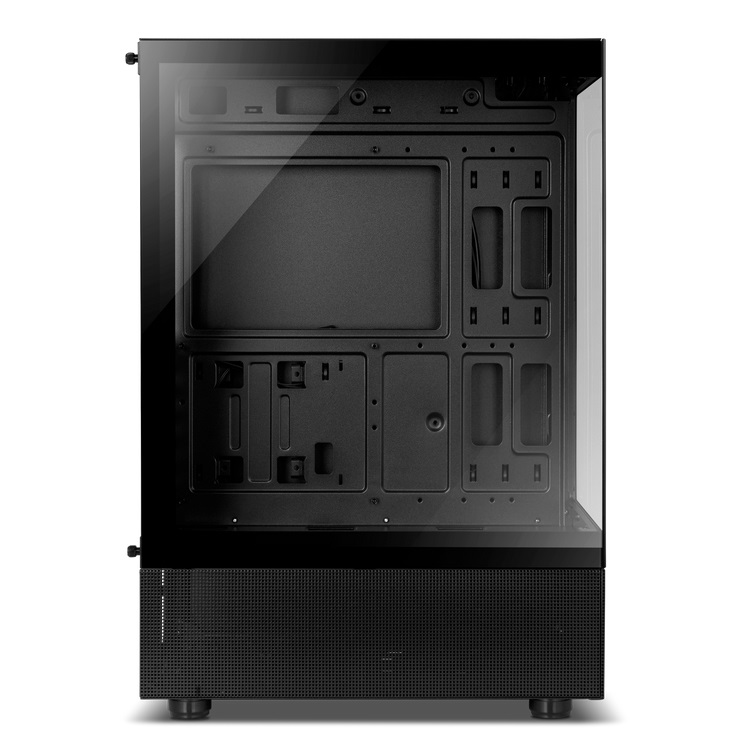NOX Hummer Vision Black - Case Semi-tower ATX/M-ATX con vetro temperato, 5 slot per ventole, compatibile con schede grafiche fino a 300 mm, USB 3.0, Nero