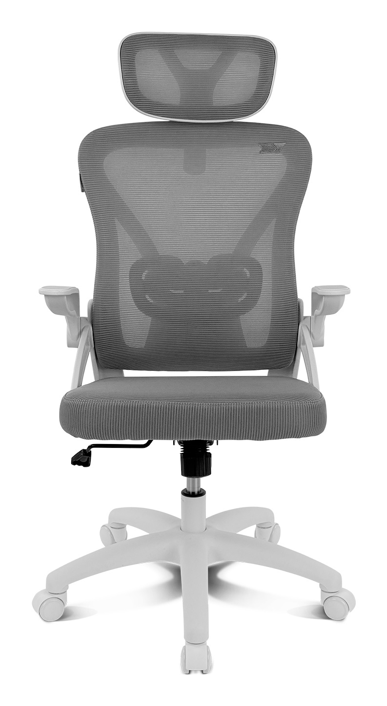 DRIFT DRAIR35 - Sedia da Gaming Ergonomica Reclinabile 90-120° con Poggiatesta e Braccioli Pieghevoli, Supporta fino a 120 kg, Grigio-Bianco