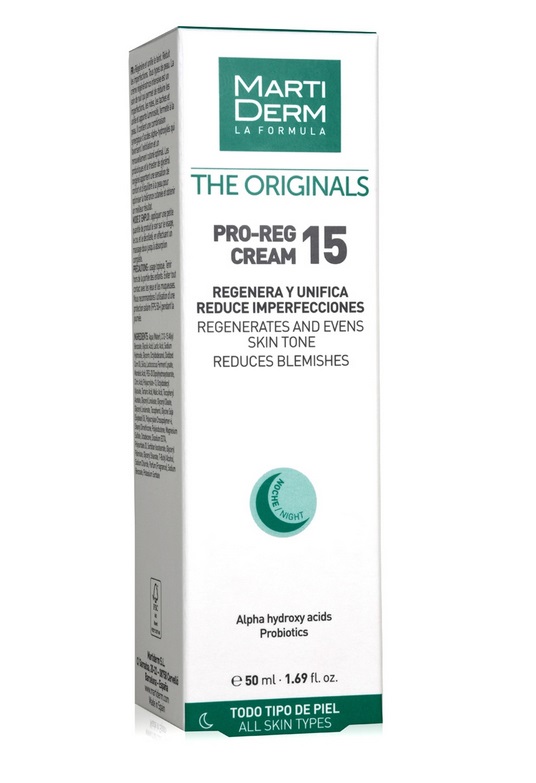 MartiDerm Pro-Reg 15 Crema Rigenerante e Uniformante da Notte 50 ml - Idratante e Anti-invecchiamento per Tutti i Tipi di Pelle