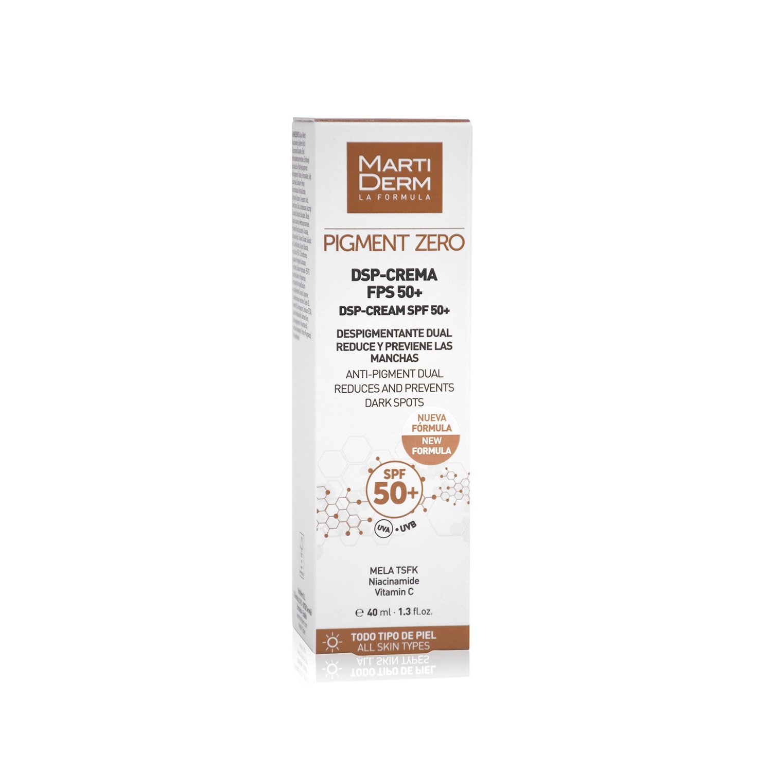 MartiDerm Pigment Zero DSP-Cream SPF 50 Crema Viso 40 ml - Riduce e Previene le Macchie Cutanee