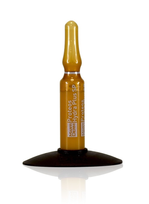 MartiDerm Proteos Hydra Plus SP Siero Viso - 30 Fiale da 2 ml, Idratante e Anti-invecchiamento per Pelle Normale/Mista con Protezione Solare