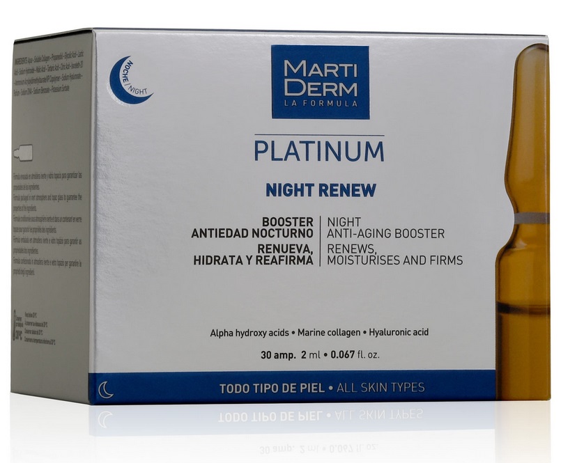 MartiDerm Platinum Night Renew - Siero Rigenerante Anti-Age in 30 Fiale da 2 ml