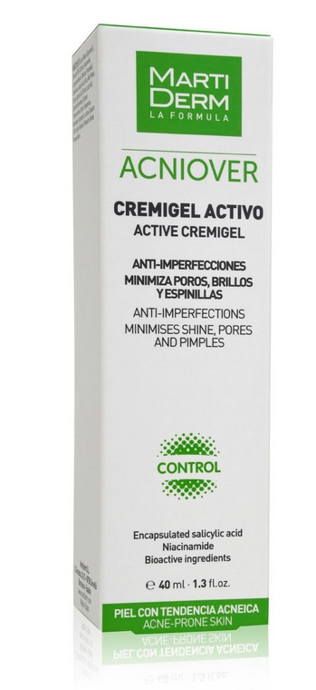MartiDerm Acniover Cremigel Attivo 40 ml - Trattamento Anti-Imperfezioni per Pelle Grassa e Acneica