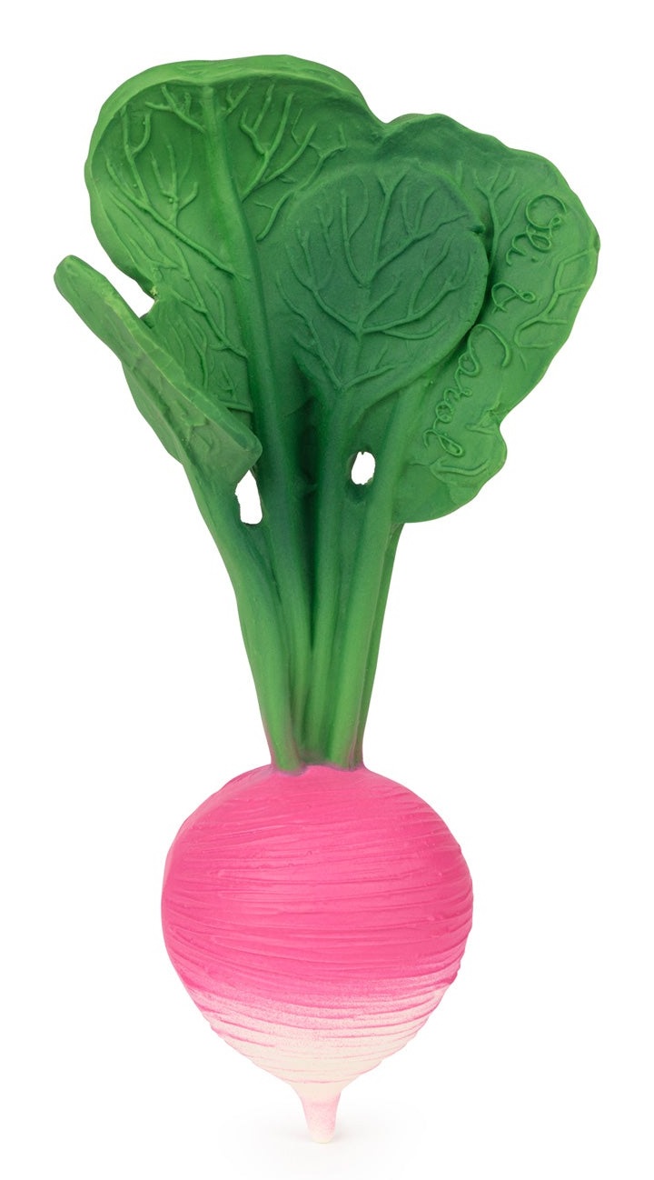 Oli&Carol Massaggiagengive in Gomma Naturale - Ramona the Radish, Giocattolo Sensoriale e da Bagno per Neonati